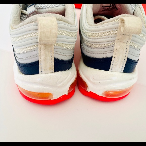 Wmns NIKE Air Max 97 Platinum Navy Orange - Picture 7 of 13